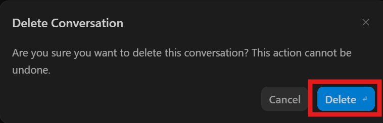 会話（Conversation）の削除手順2